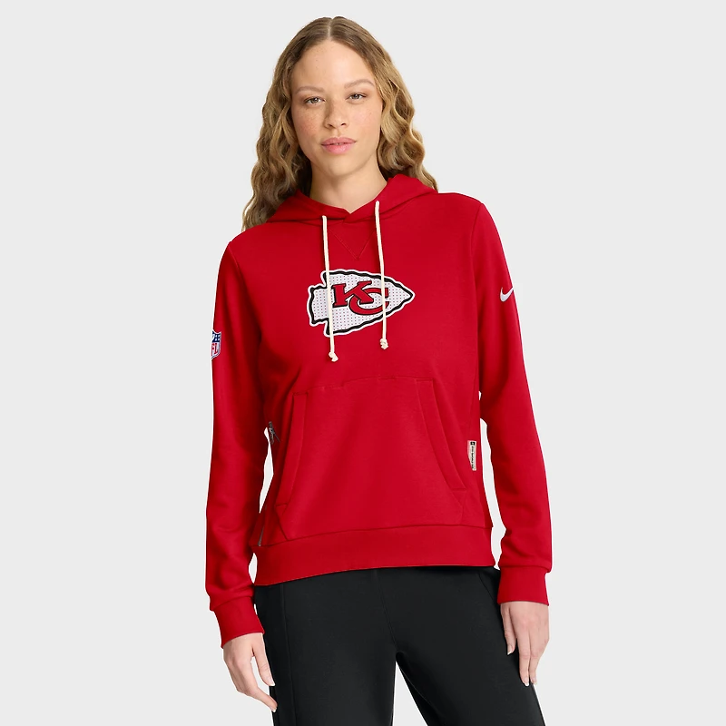 Women's Nike Red Kansas City Chiefs 2025 Sideline Standard Issue Initial Home Dri-FIT Hoodie