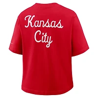 T-shirt Nike rouge à poche Boxy Rewind des Kansas City Chiefs pour femme
