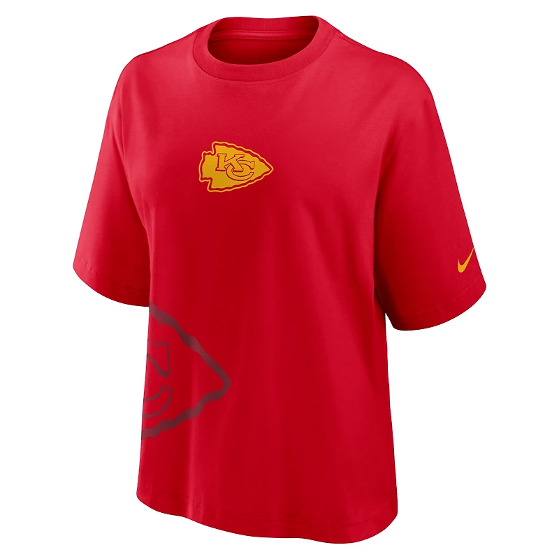 T-shirt Nike rouge pour femme Kansas City Chiefs Boxy