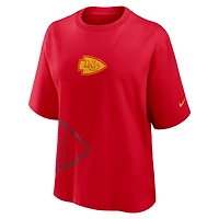 T-shirt Nike rouge pour femme Kansas City Chiefs Boxy