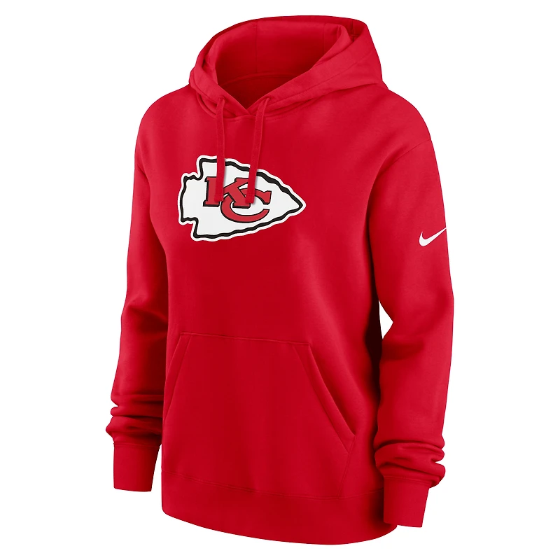 Sweat à capuche en polaire Nike Kansas City Chiefs Club pour femme, rouge