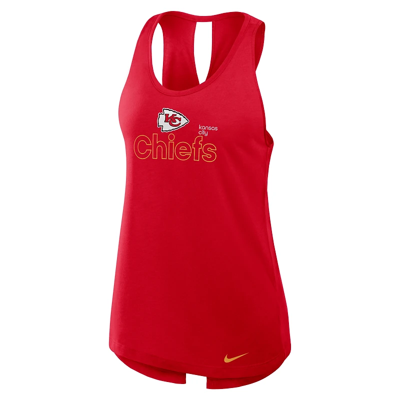 Women's Nike Red Kansas City Chiefs  Open-Back Crisscross Dri-FIT Tank Top