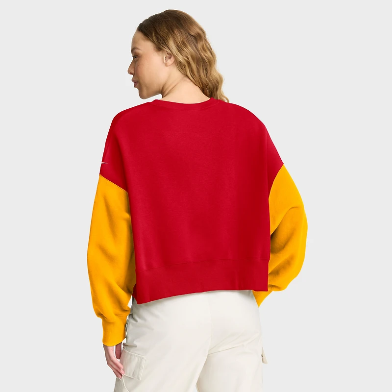 Sweat-shirt oversize à blocs de couleurs rouge Nike Kansas City Chiefs pour femme