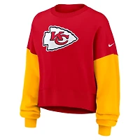 Sweat-shirt oversize à blocs de couleurs rouge Nike Kansas City Chiefs pour femme