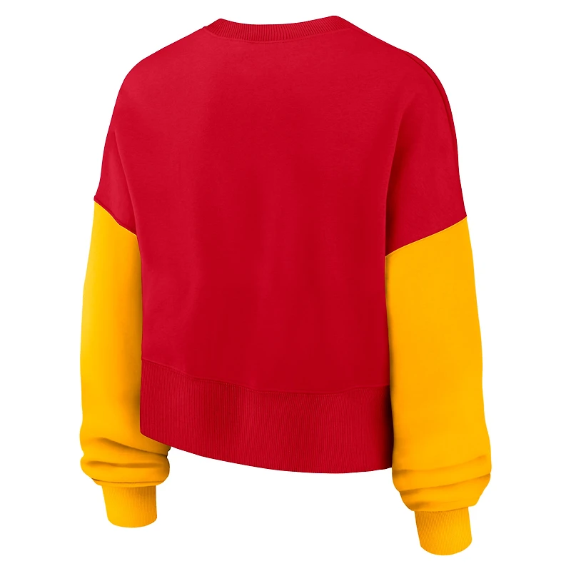 Sweat-shirt oversize à blocs de couleurs rouge Nike Kansas City Chiefs pour femme