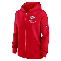 Sweat à capuche Nike rouge Kansas City Chiefs Phoenix Rewind entièrement zippé pour femme