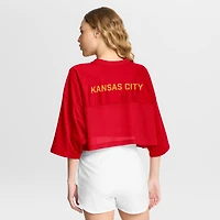 Women's Nike Red Kansas City Chiefs Primetime Cropped Mesh Dri-FIT Fashion Jersey