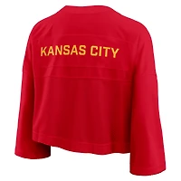 Women's Nike Red Kansas City Chiefs Primetime Cropped Mesh Dri-FIT Fashion Jersey