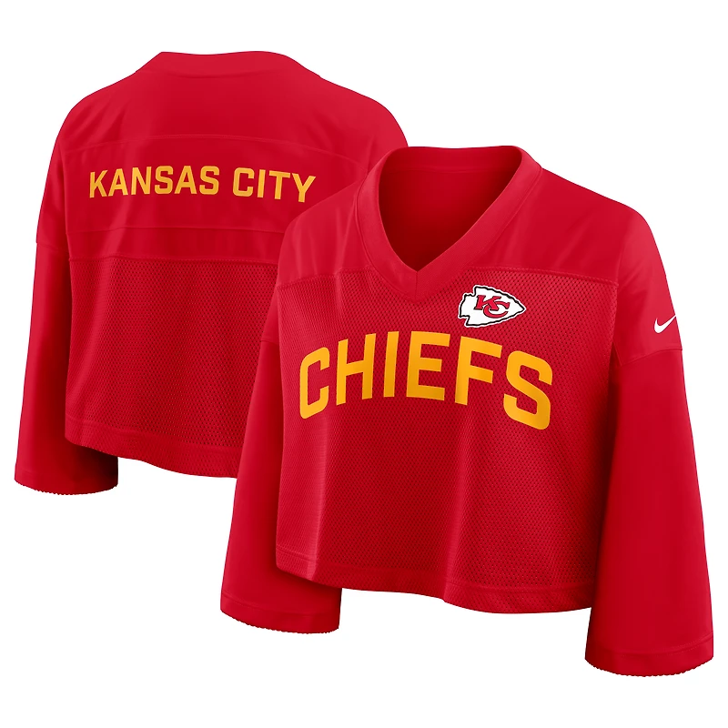 Maillot court Nike rouge Kansas City Chiefs Primetime en maille Dri-FIT pour femme