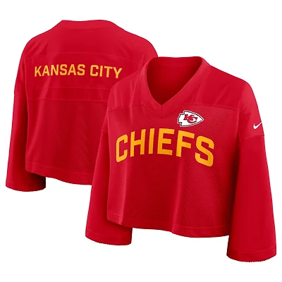 Maillot court Nike rouge Kansas City Chiefs Primetime en maille Dri-FIT pour femme