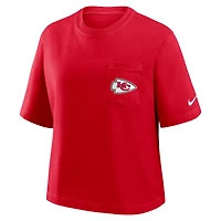 T-shirt Nike rouge à poche carrée Rewind des Kansas City Chiefs pour femme