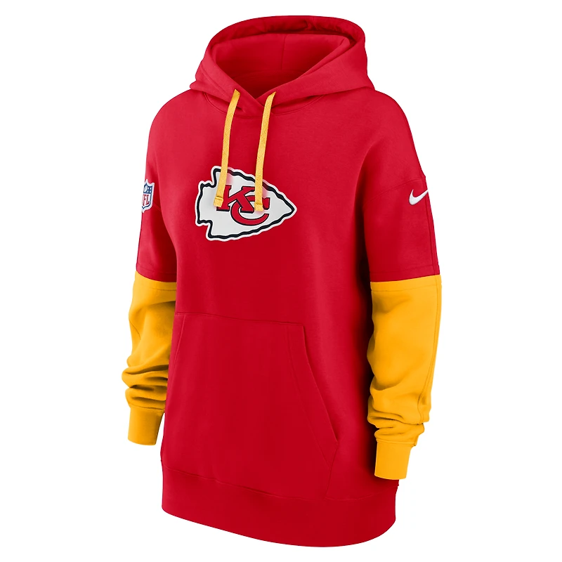Sweat à capuche Nike rouge Kansas City Chiefs Sideline Essential pour femme
