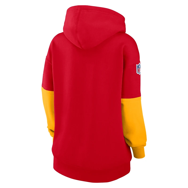 Sweat à capuche Nike rouge Kansas City Chiefs Sideline Essential pour femme