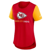 T-shirt Nike rouge Kansas City Chiefs NFL Terrace Performance Swift Tri-Blend pour femme
