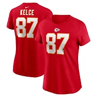 T-shirt Nike Travis Kelce rouge avec nom et numéro de joueur des Chiefs Kansas City pour femme