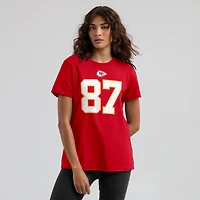 T-shirt Nike Travis Kelce rouge avec nom et numéro de joueur des Chiefs Kansas City pour femme