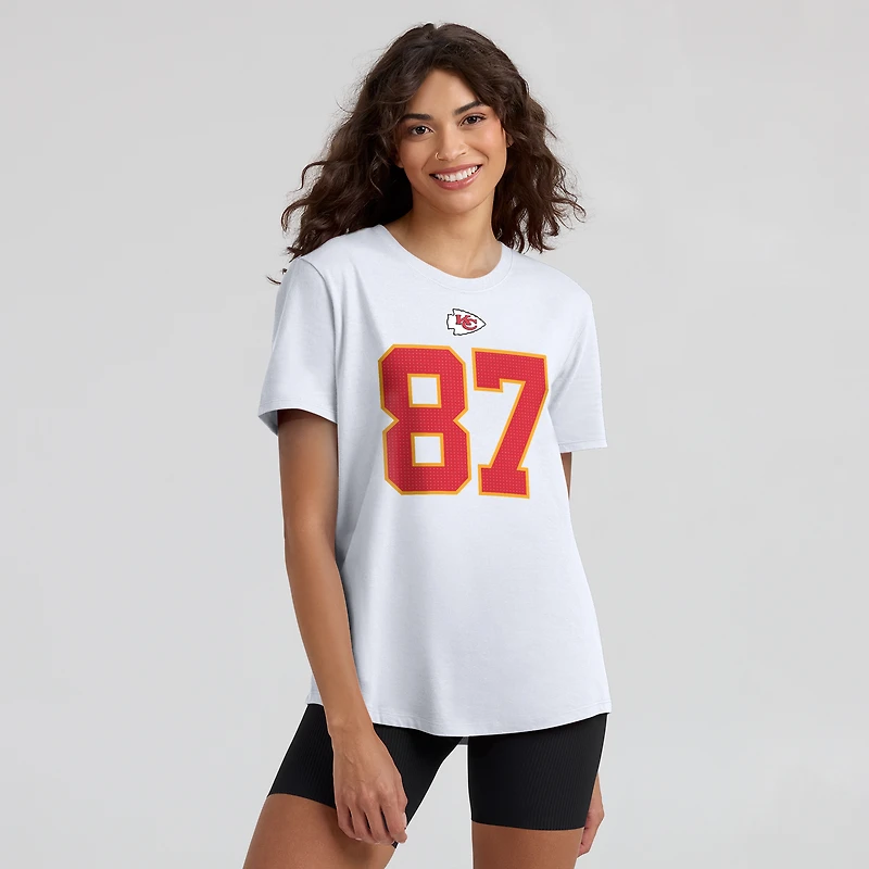 Women's Nike Travis Kelce White Kansas City Chiefs Player Name & Number T-Shirt