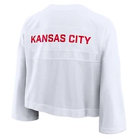 Women's Nike White Kansas City Chiefs Cropped Mesh Dri-FIT Fashion Jersey