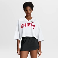 Women's Nike White Kansas City Chiefs Cropped Mesh Dri-FIT Fashion Jersey