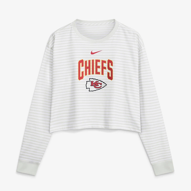 Women's Nike White Kansas City Chiefs Loose Fit Crop Top