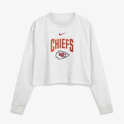 Women's Nike White Kansas City Chiefs Loose Fit Crop Top
