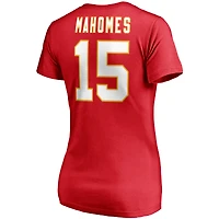 Women's Patrick Mahomes Red Kansas City Chiefs Player Icon Name & Number V-Neck T-Shirt