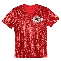 Women's Patrick Mahomes Red Kansas City Chiefs Player Name & Number V-Neck Fashion Jersey