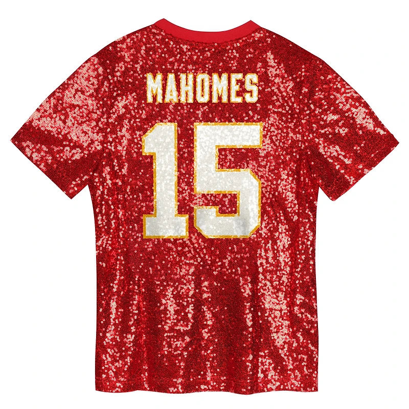 Women's Patrick Mahomes Red Kansas City Chiefs Player Name & Number V-Neck Fashion Jersey