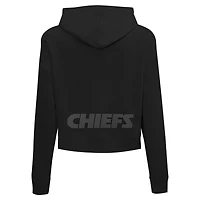 Sweat à capuche court imprimé de bijoux Pro Standard pour femme, noir, Kansas City Chiefs
