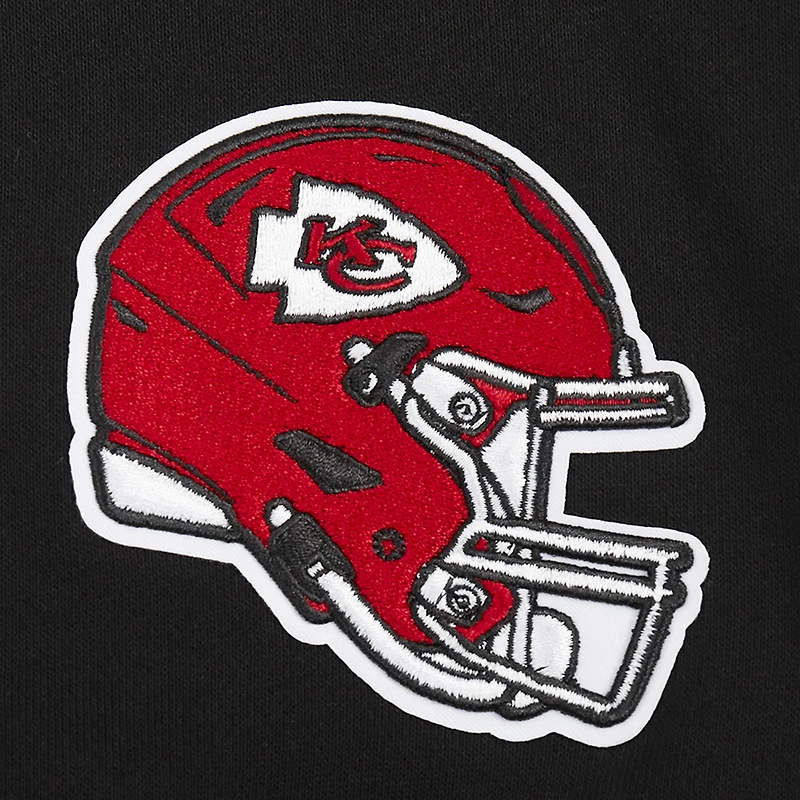 Sweat à capuche court imprimé de bijoux Pro Standard pour femme, noir, Kansas City Chiefs
