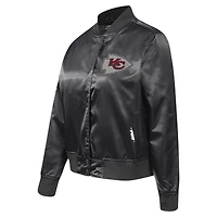 Veste à boutons-pression en satin ornée de bijoux Pro Standard pour femme des Kansas City Chiefs, noire