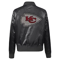 Veste à boutons-pression en satin ornée de bijoux Pro Standard pour femme des Kansas City Chiefs, noire