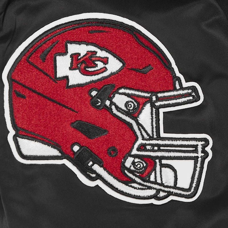 Veste à boutons-pression en satin ornée de bijoux Pro Standard pour femme des Kansas City Chiefs, noire