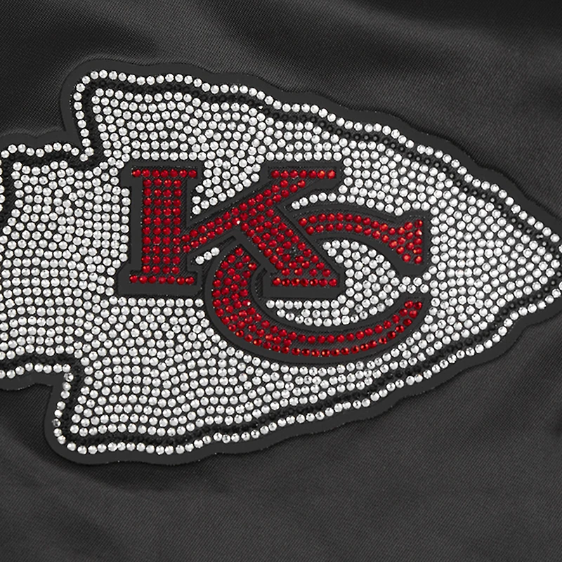 Veste à boutons-pression en satin ornée de bijoux Pro Standard pour femme des Kansas City Chiefs, noire