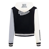 Women's Pro Standard Gray Kansas City Chiefs Reverse French Terry Colorblock Full-Zip Hoodie