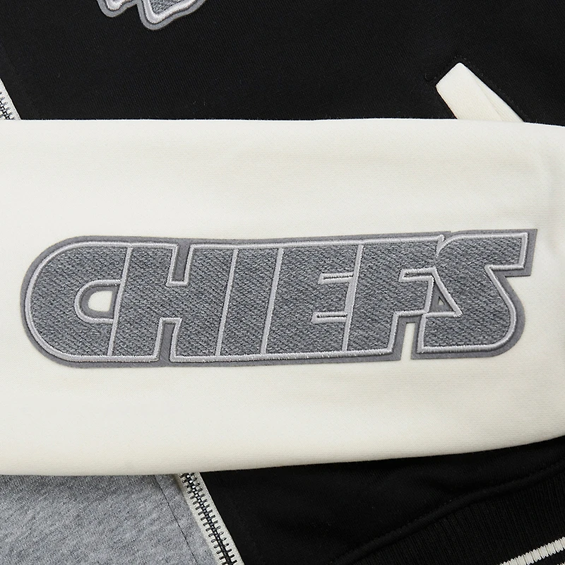 Sweat à capuche zippé en French Terry Reverse Colorblock Pro Standard pour femme, gris, Kansas City Chiefs