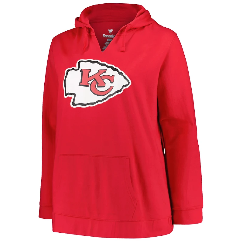 Profil pour femme Patrick Mahomes Rouge Kansas City Chiefs Grande taille Nom et numéro du joueur Sweat à capuche