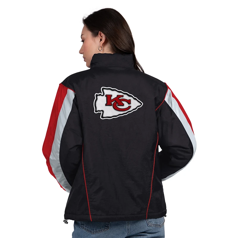 Women's Starter Black/Red Kansas City Chiefs Thursday Night Gridiron Half-Zip Jacket