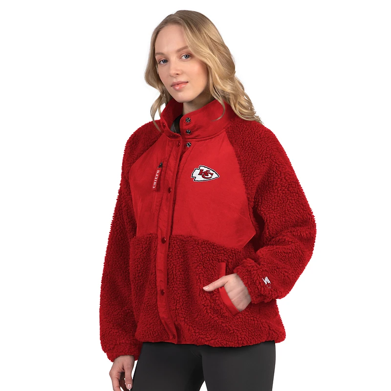 Women's Starter Red Kansas City Chiefs On the Ball Sherpa Jacket