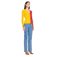 Women's STAUD Gold/Red Kansas City Chiefs Cargo Sweater