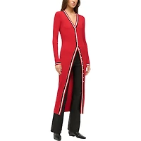 Women's STAUD Red Kansas City Chiefs Shoko Knit Button-Up V-Neck Sweater Dress