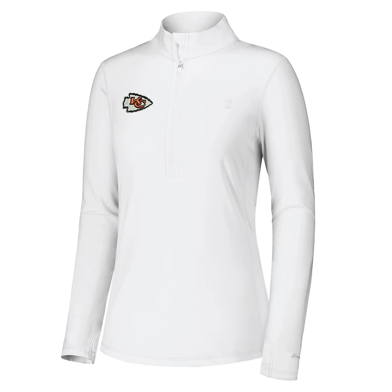 Women's Tommy Bahama White Kansas City Chiefs Sport Playa Vista IslandZone Quarter-Zip Jacket