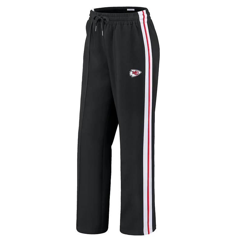 Women's WEAR by Erin Andrews Black Kansas City Chiefs Color-Block Straight Leg Pants