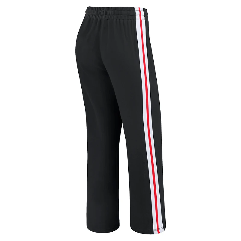 Women's WEAR by Erin Andrews Black Kansas City Chiefs Color-Block Straight Leg Pants