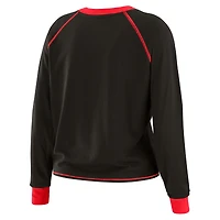 T-shirt à manches longues noué sur le devant noir pour femme WEAR by Erin Andrews des Kansas City Chiefs