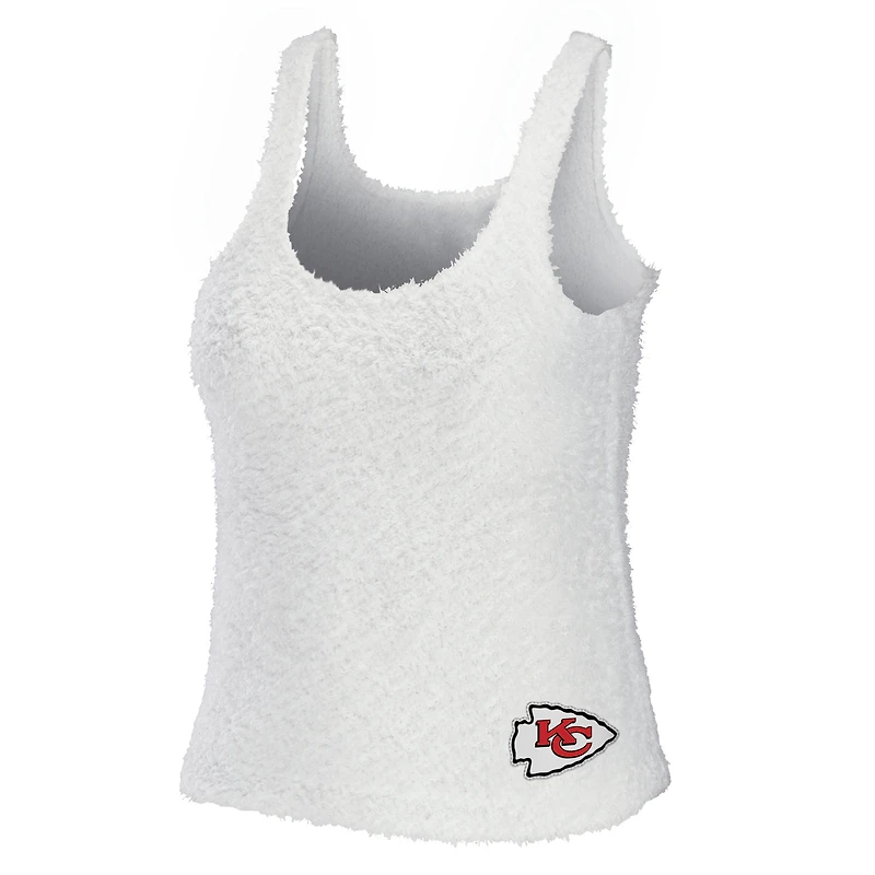 WEAR by Erin Andrews Crème Kansas City Chiefs Ensemble débardeur et pantalon confortable à encolure dégagée pour femmes