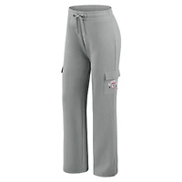 Ensemble lounge pour femme WEAR by Erin Andrews Gray Kansas City Chiefs, grande taille, en maille gaufrée, composé d'un haut à capuche manches longues et pantalon.