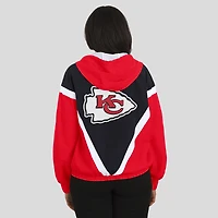 Sweat-shirt coupe-vent à capuche entièrement zippé et froissé rouge/noir pour femme WEAR by Erin Andrews des Kansas City Chiefs