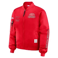 Women's WEAR by Erin Andrews Red Kansas City Chiefs Patch Full-Zip Bomber Jacket