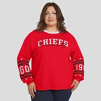 Women's WEAR by Erin Andrews Red Kansas City Chiefs Plus Sport Long-Sleeve T-Shirt